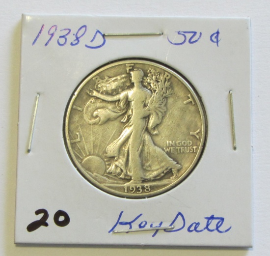 1938-D Walking Liberty Half Dollar - Key Date