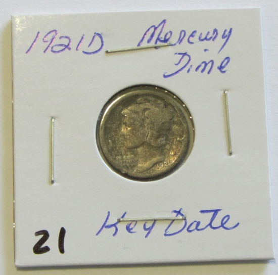 1921-D Mercury Dime -  Key Date