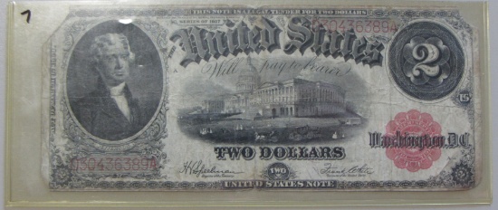 $2 1917 LEGAL TENDER MISSING CORNERS