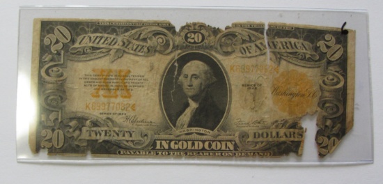 $20 1922 GOLD CERTIFICATE SEE PIC FOR CONDITION