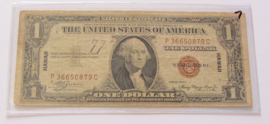 $1 1935 A HAWAII EMERGENCY ISSUE SILVER CERTIFICATE