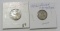 Lot of 2 - 1838 Seated Liberty Half Dime & 1887 Seated Liberty Dime