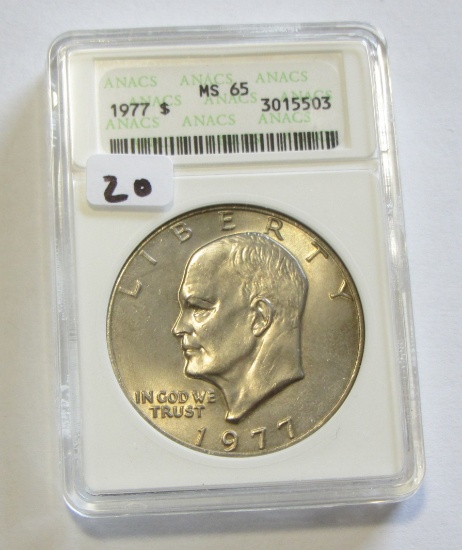 $1 1977 IKE ANACS 65 GEM