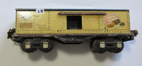 LIONEL CARGO TRAIN CAR 1679 WITH BABE RUTH ADVERTISEMENT