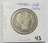 1915-D Barber Half Dollar
