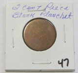 2 Cent Piece - Blank Planchet