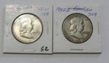 Lot of 2 - 1952-D & 1963-D Franklin Half Dollar