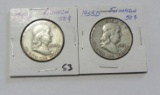 Lot of 2 - 1953-D & 1953-S Franklin Half Dollar