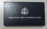 1995 World War II 50th Anniversary Silver Proof Dollar Box/COA