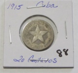 1915 Cuba Silver 20 Centavos