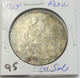 1925 Silver Peru 1 Sol