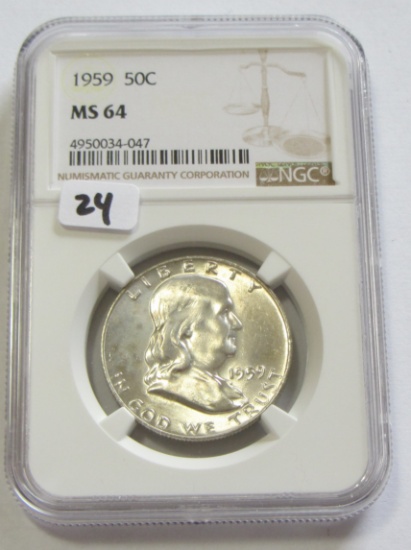 1959 FRANKLIN HALF NGC 64