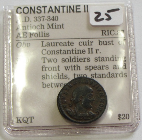 ANCIENT ROMAN CONSTANTINE II 337 AD HIGH GRADE