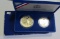 2 COIN $1 AND HALF COMMEMORATIVE SILVER SET LIBERTY