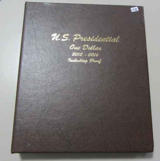 2012 TO 2016 PROOF U.S. $1 PRESIDENTIAL SERIES IN FOLDER 57 COINS TOTAL