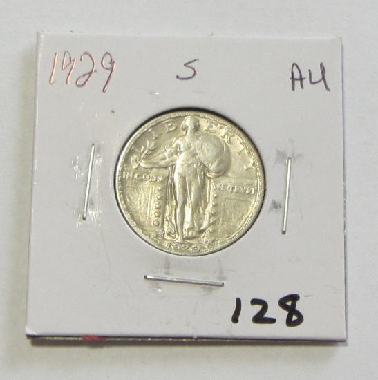 1929-S HIGH GRADE AU LIBERTY QUARTER