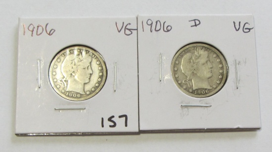 1906 1906-D BARBER QUARTER LOT