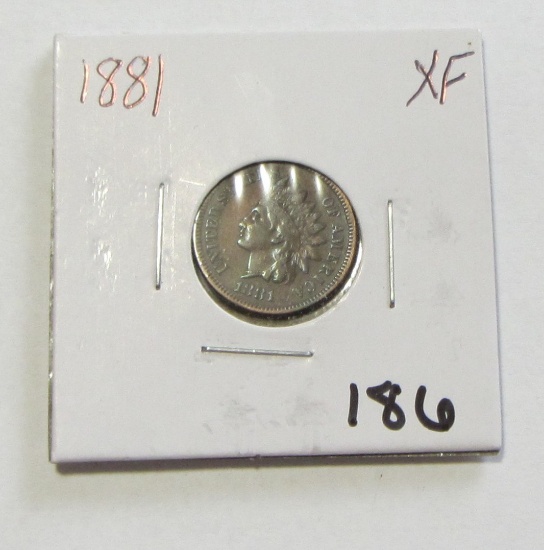 1881 INDIAN HEAD CENT XF