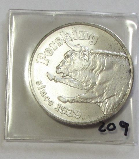 Pershing Wall St Firm 50th Anniversary Since 1939 Bull & Bear 1 oz Fine Sil