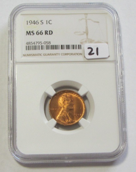 1946-S WHEAT CENT NGC 66