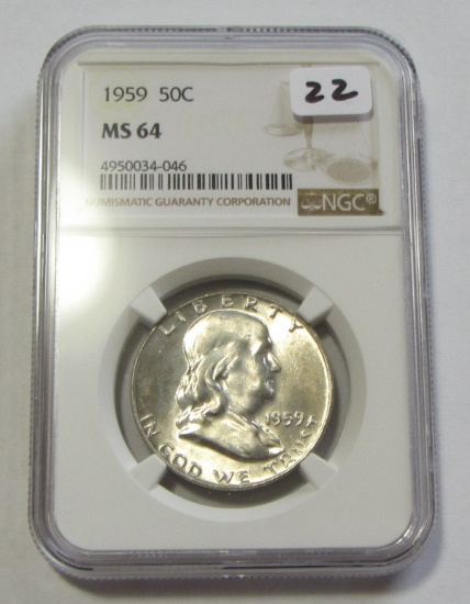 1959 FRANKLIN HALF NGC 64