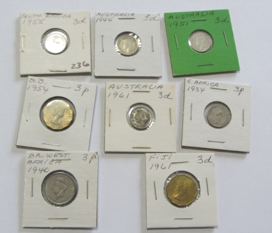 LOT OF WORLD COINS SOUTH AFRICA SILVER AUSTRALIA BRITAIN FIJI
