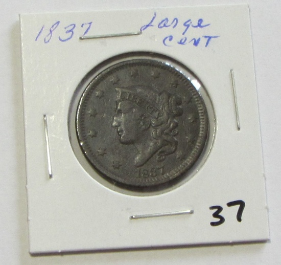 1837 Coronet Large Cent - Nice Details