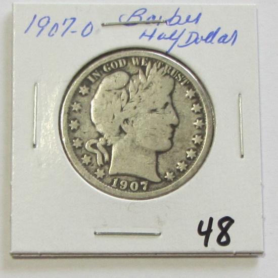 1907-O Barber Half Dollar