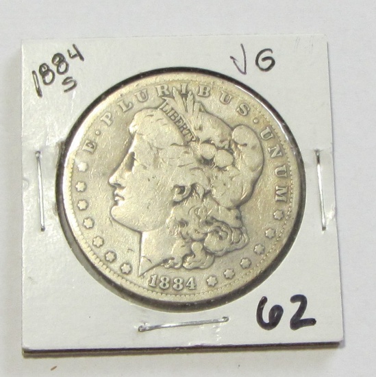 $1 1884-S MORGAN SILVER DOLLAR