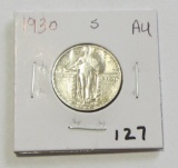 SHARP 1930-S AU STANDING LIBERTY QUARTER