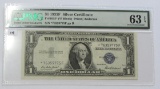 STAR $1 SILVER CERTIFICATE PMG 63 EPQ 1935-F