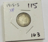 1915-S BARBER DIME XF