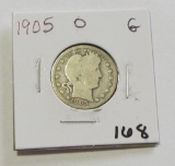 1905-O BARBER QUARTER