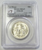 SAN DIEGO GEM COMMEMORATIVE PCGS 65 1936-D