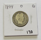 1894-O BARBER QUARTER