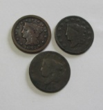 LOT OF 3 EARLY LARGE CENTS