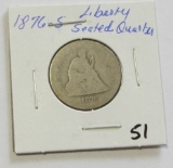 1876-S Seated Liberty Quarter