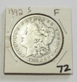 $1 1892-S MORGAN SILVER DOLLAR