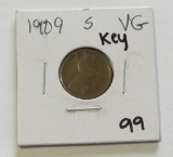 KEY 1909-S WHEAT CENT VG