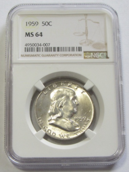 1959 FRANKLIN HALF NGC MS64