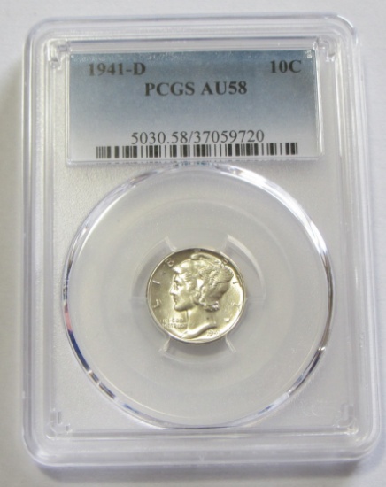 1941-D MERCURY DIME PCGS 58