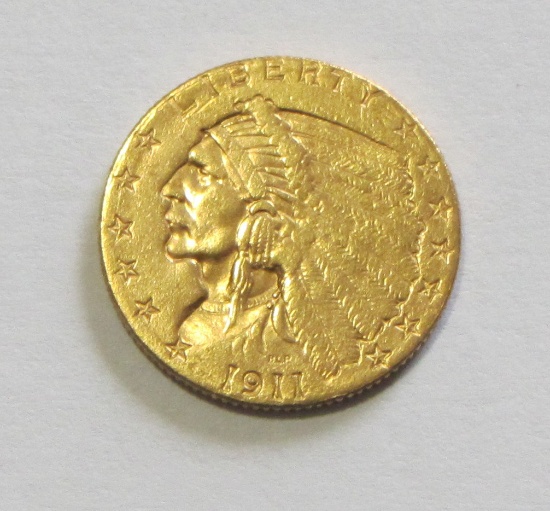 $2.5 1911 GOLD QUARTER EAGLE INDIAN HIGH GRADE