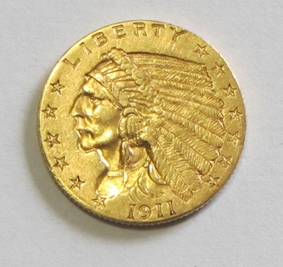 $2.5 GOLD QUARTER INDIAN EAGLE HIGH GRADE 1911