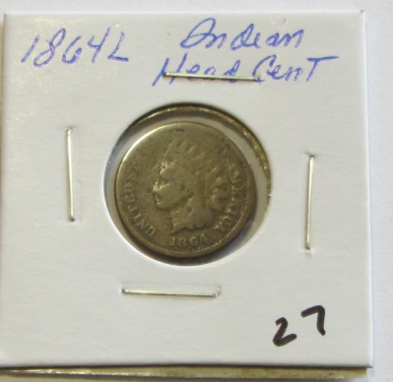 1864-L Indian Head Cent - Key Date