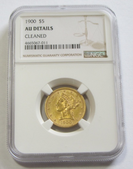 $5 1900 GOLD HALF EAGLE NGC