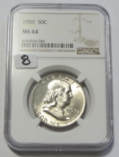 1959 FRANKLIN HALF NGC 64