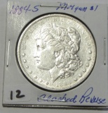$1 1884-S MORGAN CLASHED REVERSE