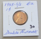 1955-S/S Lincoln Cent Red BU