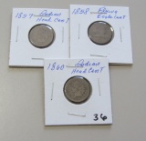 Lot of 3 - 1858 Flying Eagle Cent & 1859, 1860 Indian Head Cent