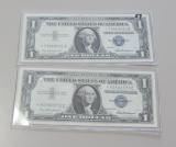 Lot of 2 - $1 Silver Certificate Star Notes - AU